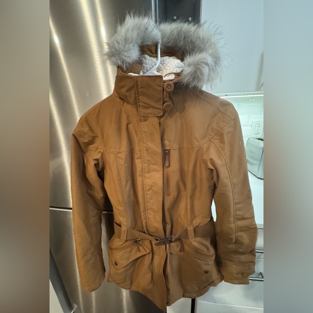 Columbia Women's Brown Utility Jacket with Faux Fur Hood